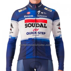 Maglia 2023 Soudal Quick-Step Manica Lunga Blu Bianco